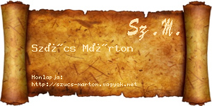 Szűcs Márton névjegykártya