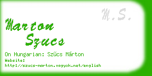 marton szucs business card