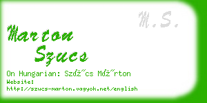 marton szucs business card